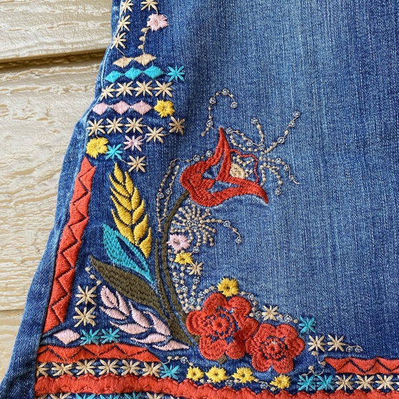 Sneak Peak Denim Embroidered Skirt - Picture 5 of 14